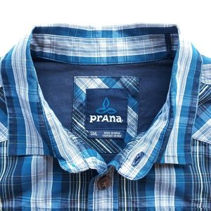 Prana Mens Hike Plaid Shirt Size Small S